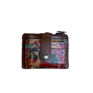 Patricia NASH Cassis ID Wallet Boho Botanical Print Multi Leather Wear